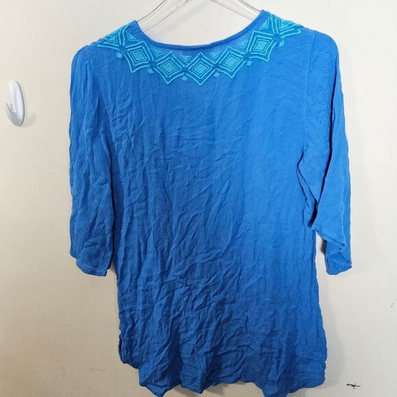 Lilly Pulitzer Target Embroidered Guazy Blue Tunic Small - Picture 3 of 3